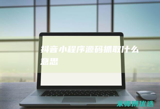 抖音小程序源码抓取什么意思