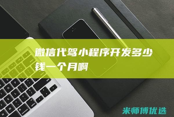 微信代驾小程序开发多少钱一个月啊