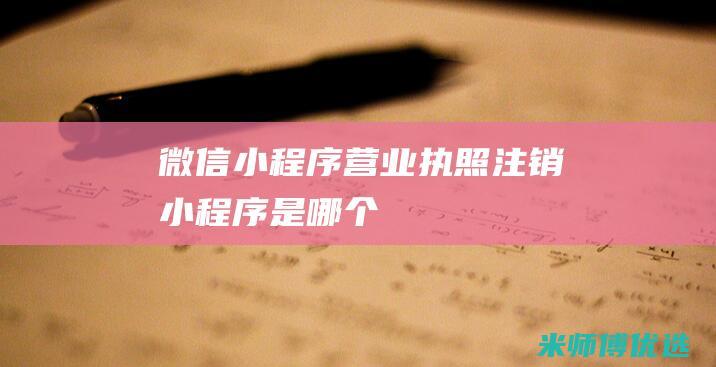 微信小程序营业执照注销小程序是哪个