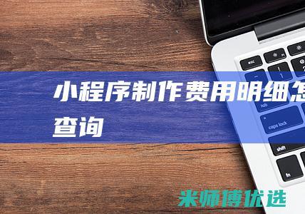 小程序制作费用明细怎么查询