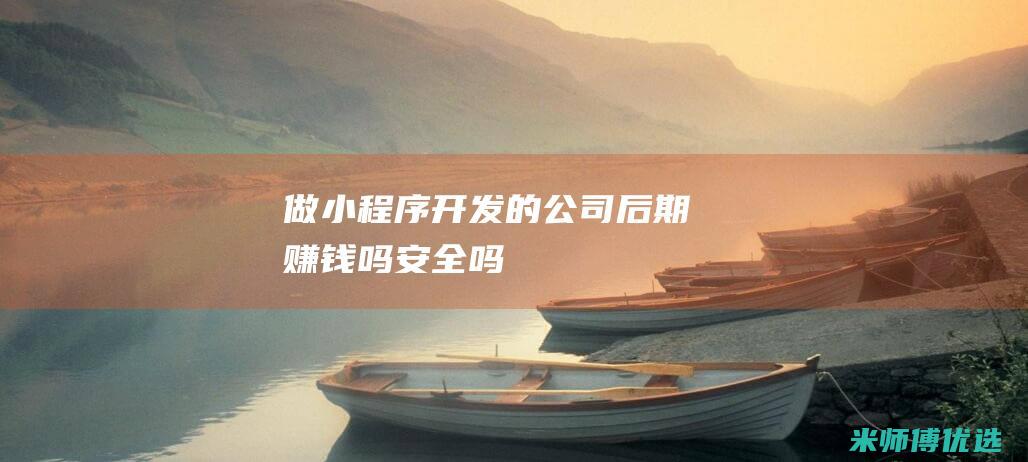 做小程序开发的公司后期赚钱吗吗