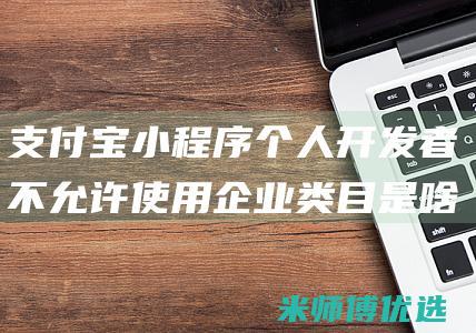 支付宝小程序个人开发者不允许使用企业类目是啥意思